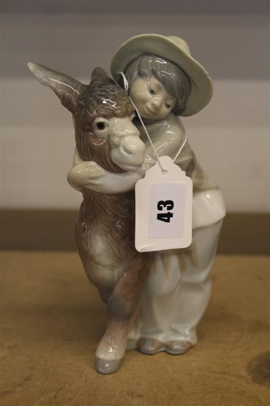 Lladro Mexican boy & donkey